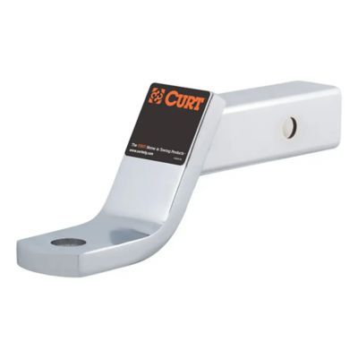 Chrome CURT Class 3 trailer hitch ball mount, fits 2-inch receiver, features a sleek design and durable construction.