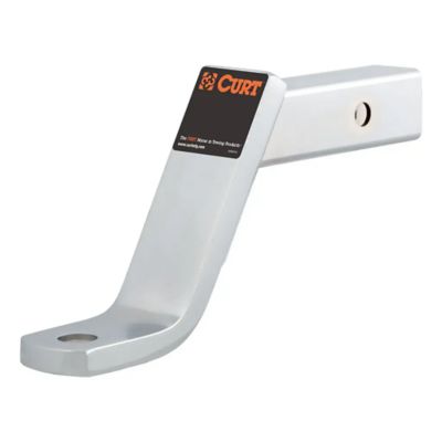 CURT Class 3 trailer hitch drop ball mount, chrome finish, fits 2-inch receiver, emphasizes strength and durability.