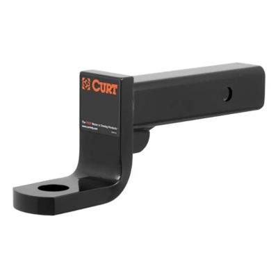 CURT Class 4 trailer hitch ball mount, black finish, fits 2-inch receiver, with a rise and drop for versatile towing.