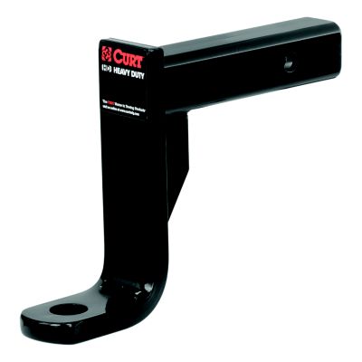 Black CURT Class 4 trailer hitch ball mount, designed for 2-inch receivers, features durable construction and enhanced towing capacity.