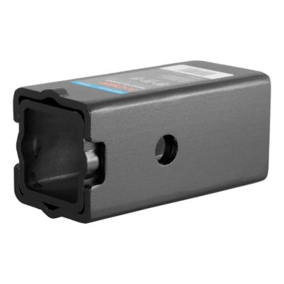 Trailer hitch receiver adapter reducer sleeve set in black, designed for versatile towing, featuring a robust, square design.