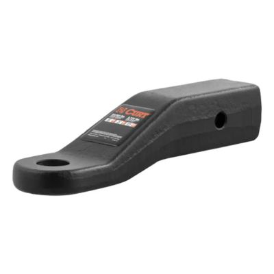 Robust CURT trailer hitch ball mount with a solid black finish, designed for heavy-duty towing and fits a standard receiver.