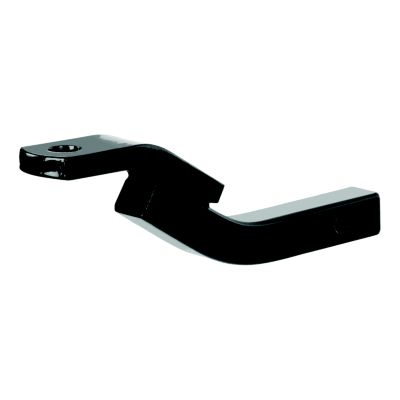 Class 2 trailer hitch ball mount with shiny black finish and a hitch hole for 1-1/4-inch receivers.