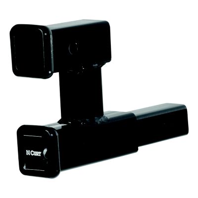 Dual receiver trailer hitch ball mount, black, heavy-duty design, ideal for towing, CURT 45792, 3,500 lbs capacity.
