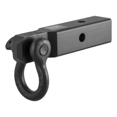 Trailer hitch with D-Ring shackle mount, fits 2-inch receivers, supports heavy-duty towing. Ideal for robust vehicle connections.