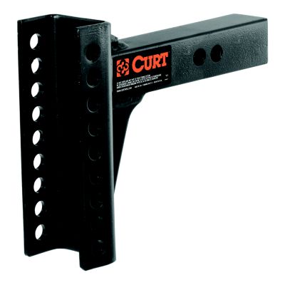 CURT replacement shank for adjustable trailer hitch ball mount, designed to fit a 2-inch receiver with multiple adjustment holes.