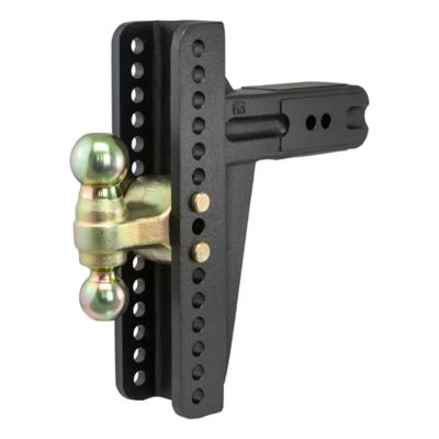 Adjustable trailer hitch ball mount with dual balls, versatile 3-inch receiver, robust steel construction, 21,000lbs capacity.