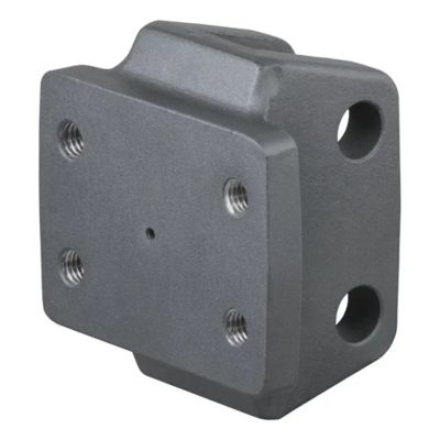 Rebellion XD adjustable cushion hitch pintle mount plate features durable design with multiple threading holes, shank required.