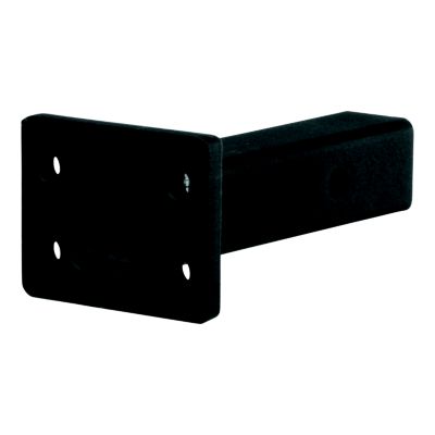 Pintle mount for 2-inch hitch receiver, heavy-duty capacity, square black metal design with multiple bolt holes.