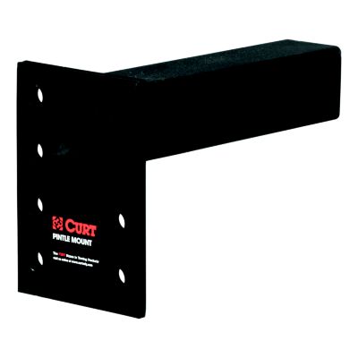Adjustable pintle mount for hitch receiver with high weight capacity, showcasing robust design and multiple mounting holes.