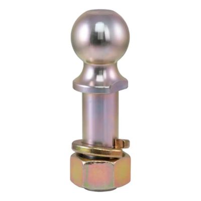 Replacement SecureLatch 2-Inch Pintle Hitch Ball with robust shank and nut, showcasing a durable metallic finish.