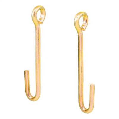 Golden SecureLatch trailer safety chain holder hooks, set of two, designed for durability and reliable attachment.