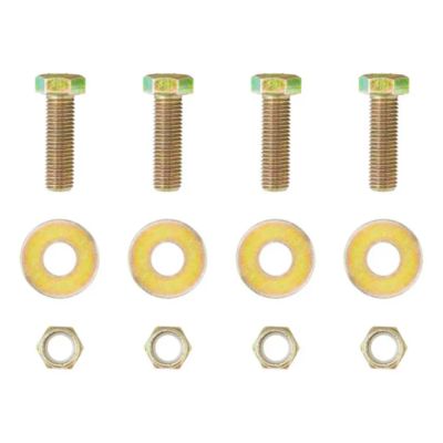 Flush-mount lunette ring hardware kit with bolts, washers, and nuts, ideal for secure trailer and towing applications.