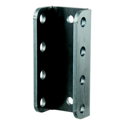 Adjustable Lunette Ring or Coupler Channel with multiple bolt holes, metallic finish, designed for flexibility and durability.