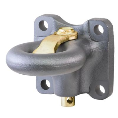 SecureLatch flush-mount lunette ring with durable design and multiple mounting holes for enhanced towing stability.