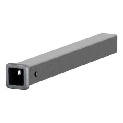 Weld-on raw steel trailer hitch receiver tube, square form with two openings for secure attachment and durability.