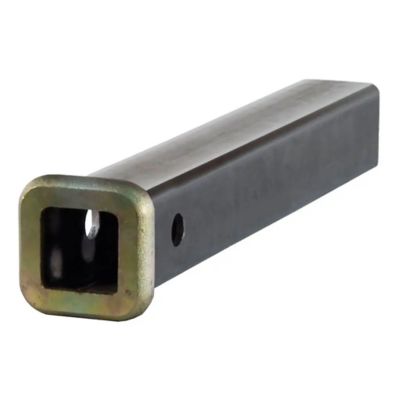 Weld-on raw steel trailer hitch receiver tube with square opening, ideal for custom towing setups.