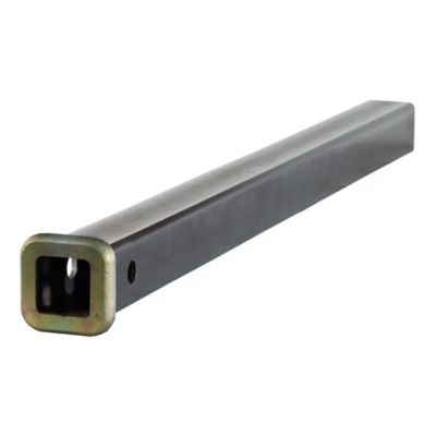 Raw steel trailer hitch receiver tube by CURT, square shape with a clean, smooth finish, ideal for welding projects.