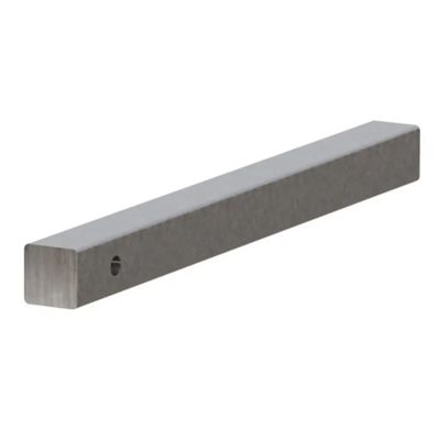 Weld-on raw steel trailer hitch bar shank with a square profile, featuring a hole for secure attachment.