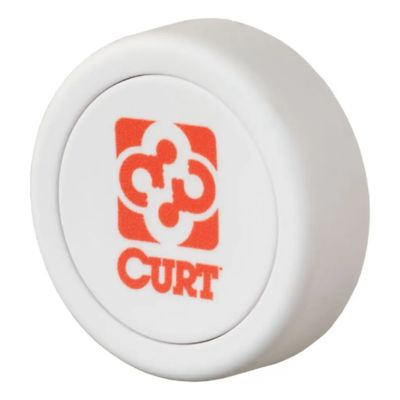 Bluetooth button for CURT Echo trailer brake controllers, featuring a logo and powered by Flic technology.