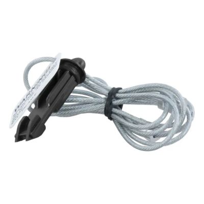 Trailer breakaway switch lanyard with sturdy cable designed for enhancing safety and secure towing connections.