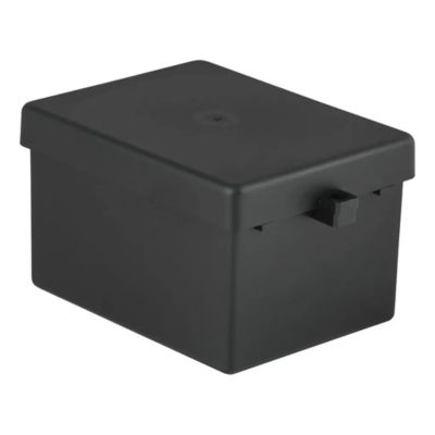 Black lockable breakaway battery case with secure latch, designed for durable protection and easy storage.