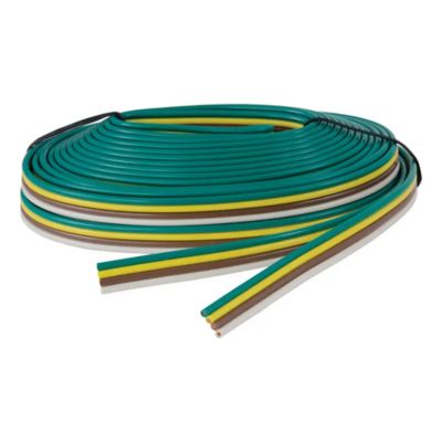 Bonded trailer wiring spool with four colored wires for CURT 57001, ideal for secure trailer connections.