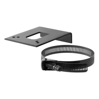 Vehicle trailer wiring harness clamp-on bracket with mounting strap for 4-way, 5-way, or 6-way connections.