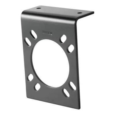 Vehicle-side trailer wiring harness mounting bracket for 7-way RV blade, featuring multiple holes for easy installation.