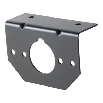 Vehicle-side trailer wiring harness bracket for 4-way or 6-way round connections, featuring a sturdy metal construction.