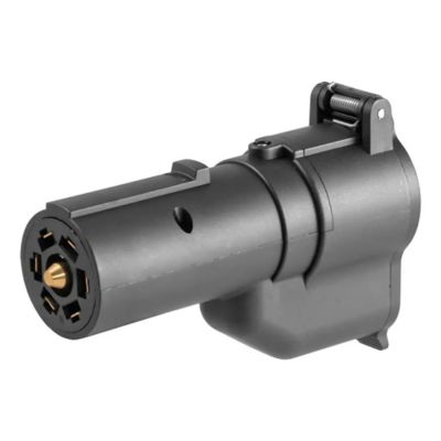 Truck backup alarm connector for 7-Way RV blade trailer wiring, featuring a durable, compact design in black.