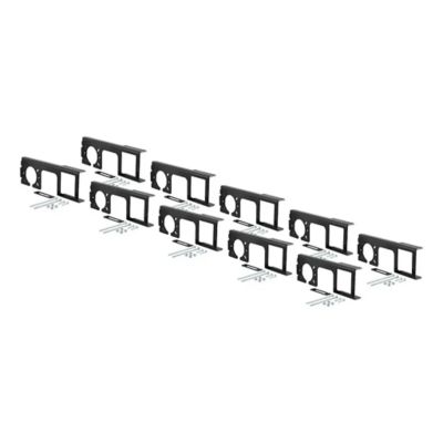 Vehicle trailer wiring connector mounting brackets displayed in rows, compatible with 4 or 5-way flat and 6 or 7-way round.
