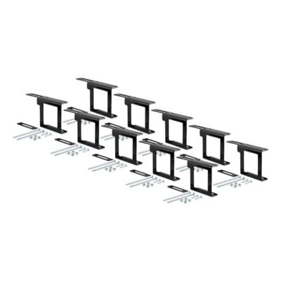 Vehicle trailer wiring connector brackets with hardware, designed for easy mounting on a 2-inch receiver, 4 or 5-way flat.