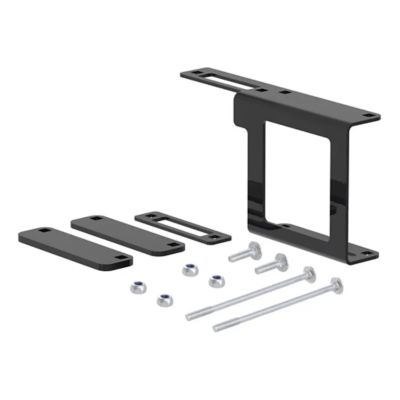 Trailer wiring connector mounting bracket with screws, designed for easy installation on a vehicle's receiver hitch.