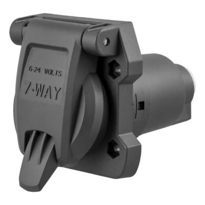 Heavy-duty 7-pin RV blade trailer wiring harness connector in a rugged black design, featuring secure fit and weather resistance.