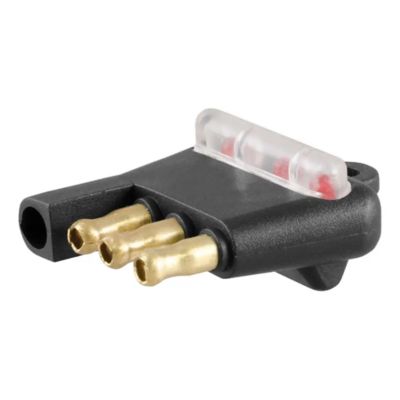 4-pin flat trailer wiring socket tester with a black casing and gold connectors, ideal for towing vehicle diagnostics.