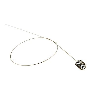 Trailer hitch fish wire with a coiled end, designed for securing bolts, isolated on white background.
