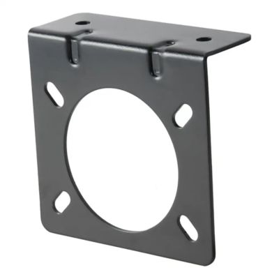 Black CURT 58520 trailer wiring harness bracket for 7-pin USCAR socket, compatible with Ford, GM, and Nissan vehicles.