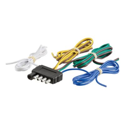 Trailer-side 5-pin flat wiring harness with multi-color wires, featuring a compact connector design for easy installation.