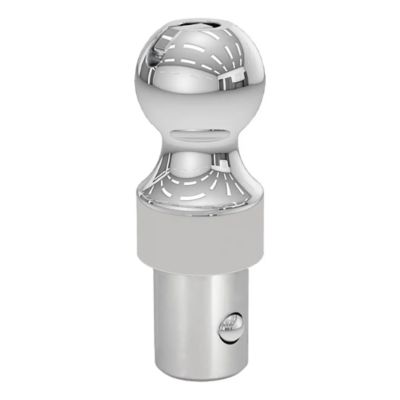 Shiny CURT 60634 gooseneck ball compatible with select trucks, featuring a sleek factory-style design for puck systems.