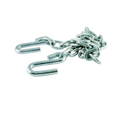 Trailer safety chain with durable construction, equipped with sturdy S-hooks, designed for high-strength towing.