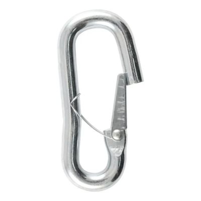 Snap hook trailer safety chain carabiner clip, heavy-duty, polished metal finish, ideal for secure fastening.