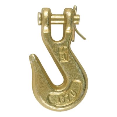 Forged steel clevis grab hook with pin, durable design for secure connections in heavy-duty applications.