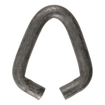 Raw steel joining link with a simple, open-ended loop design for secure connections. Ideal for various industrial applications.