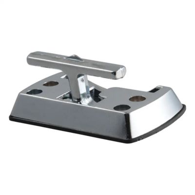 Fold-away rope hook tie down anchor with chrome finish, ideal for secure cargo management, CURT 83060, 1200 lbs capacity.
