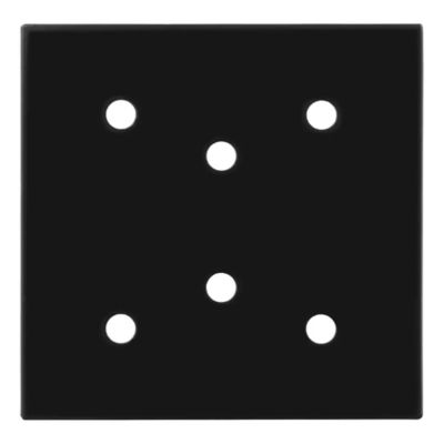 Powder-coated steel tie down anchor backing plate with five circular holes for secure mounting and reinforcement.