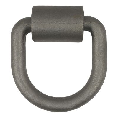 Heavy-duty CURT weld-on trailer D-ring tie down anchor with high break strength, ideal for securing cargo.