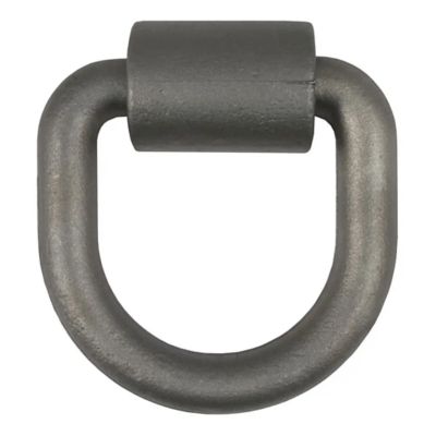 Weld-on trailer D-ring tie-down anchor, heavy-duty steel, 26,500 lbs break strength, ideal for secure cargo attachment.
