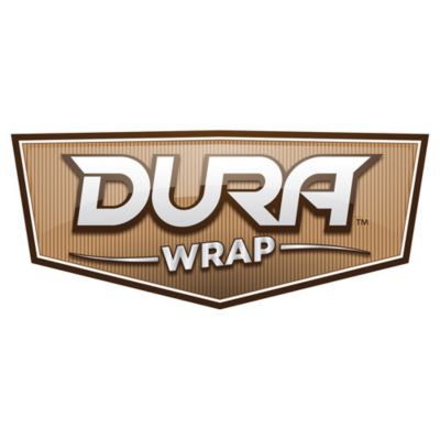 Dura Wrap logo showcasing durable protective wrap with hook and loop closure for cable management.
