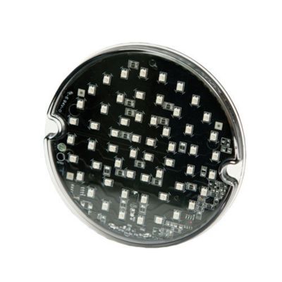 Slim Line LED warning light with grommet mount, featuring numerous small LED elements on a circular board.